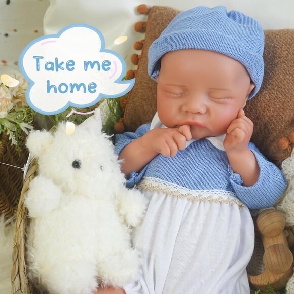 17.32in Full Silicone Not Vinyl Reborn wheaten Baby Girl Doll Lifelike Reborn - Picture 6 of 6